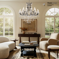 Crystal Candle Classical Chandelier 18" 40" 48"D#Size_48"