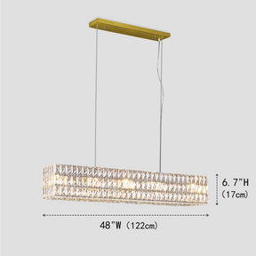 Mia Rectangular 3-Tier Crystal Chandelier