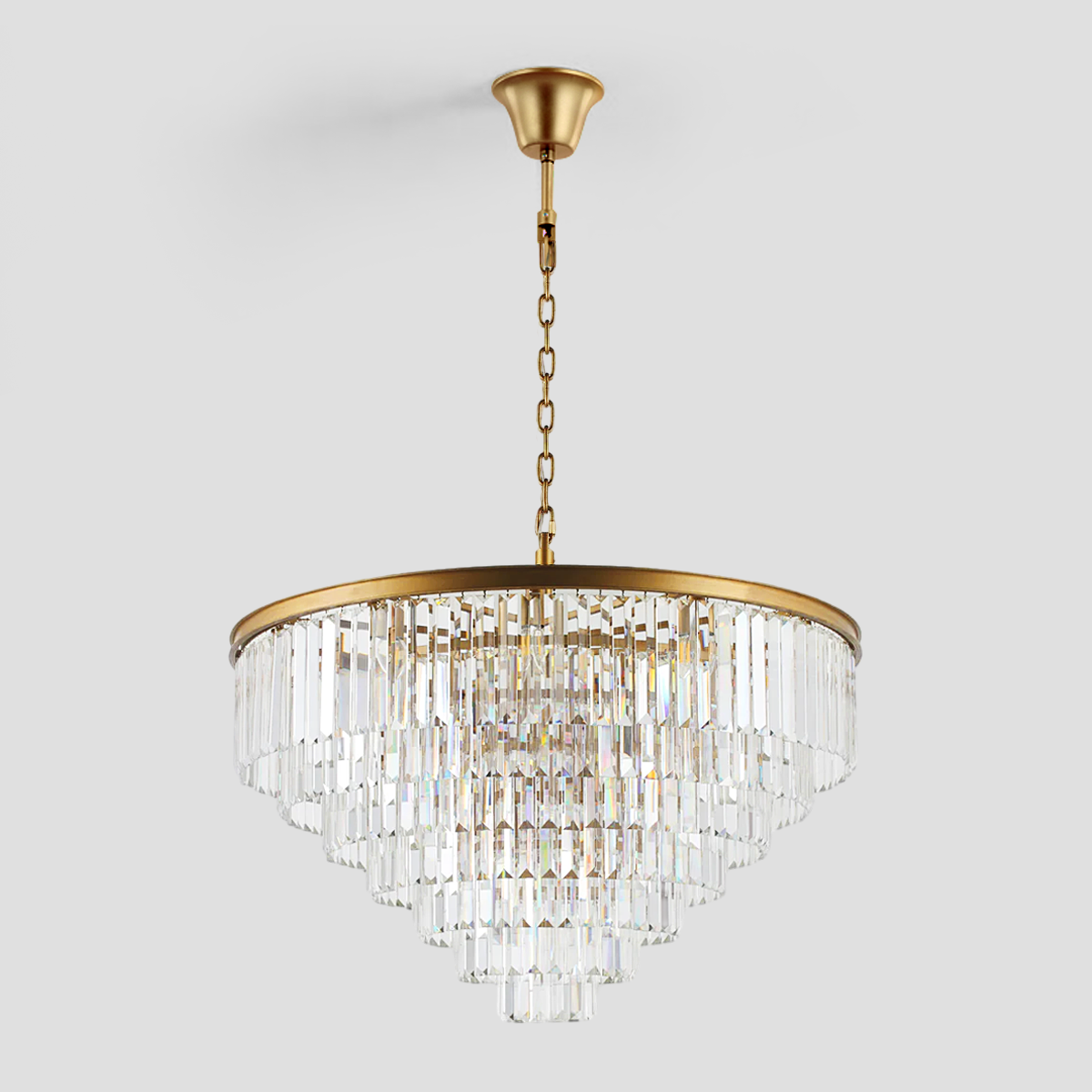 Odeon Crystal Fringe Round Chandelier Collection