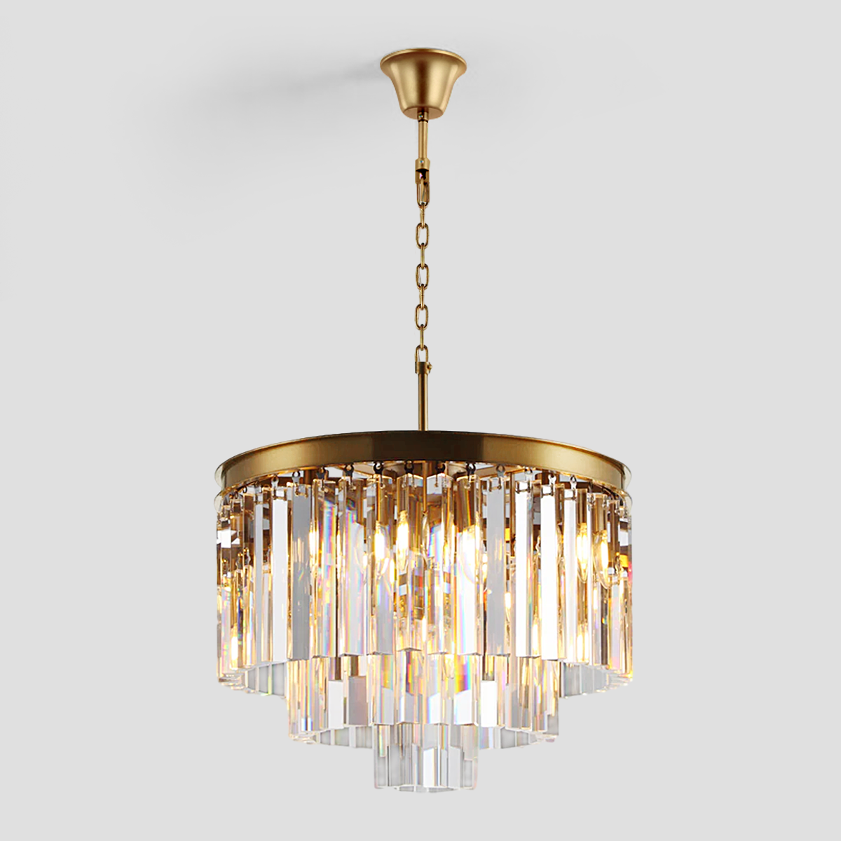 Odeon Crystal Fringe Round Chandelier Collection