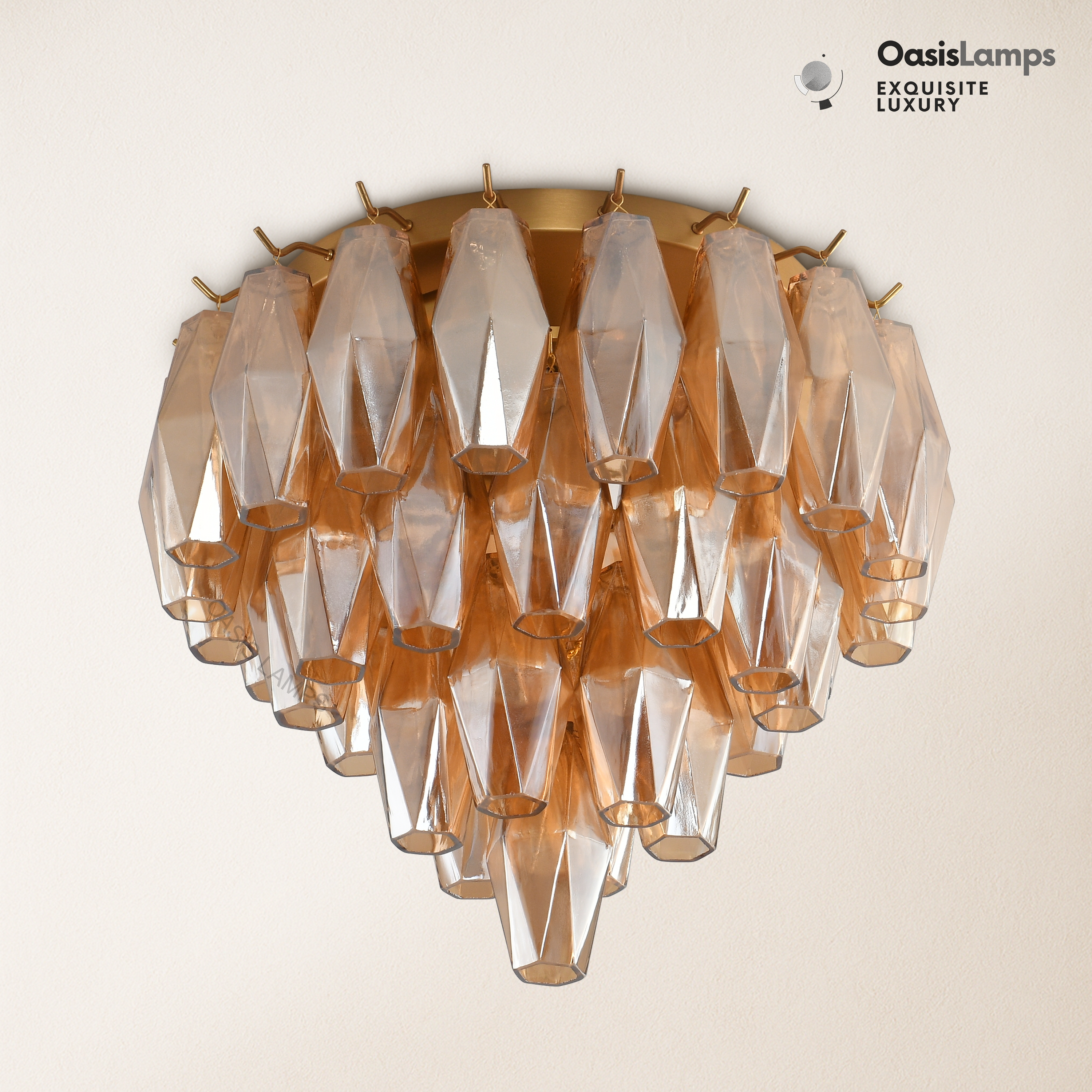 Celestial Drop Flush Mount 12.6"D#color_brass