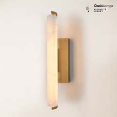 Clara Glow Alabaster Wall Sconce 19"#color_brass,style_single