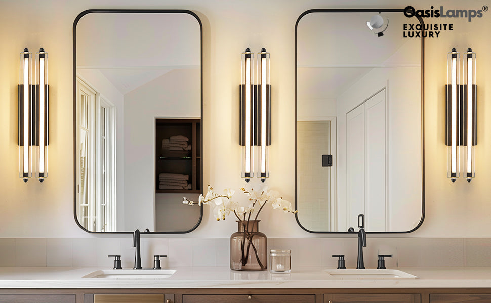 Clara Glow Crystal Wall Sconce 19"#color_black,style_double crystal