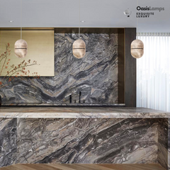 Hecate Alabaster Oval Large Art Pendant Light