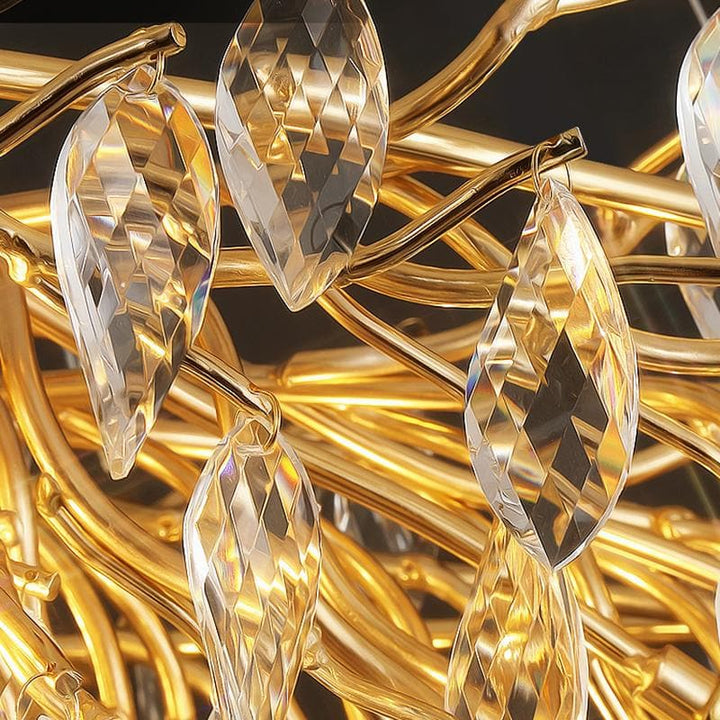 David Round Crystal Branch Chandelier