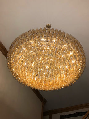 Chara Smoke Glass Tiered Round Chandelier 47"