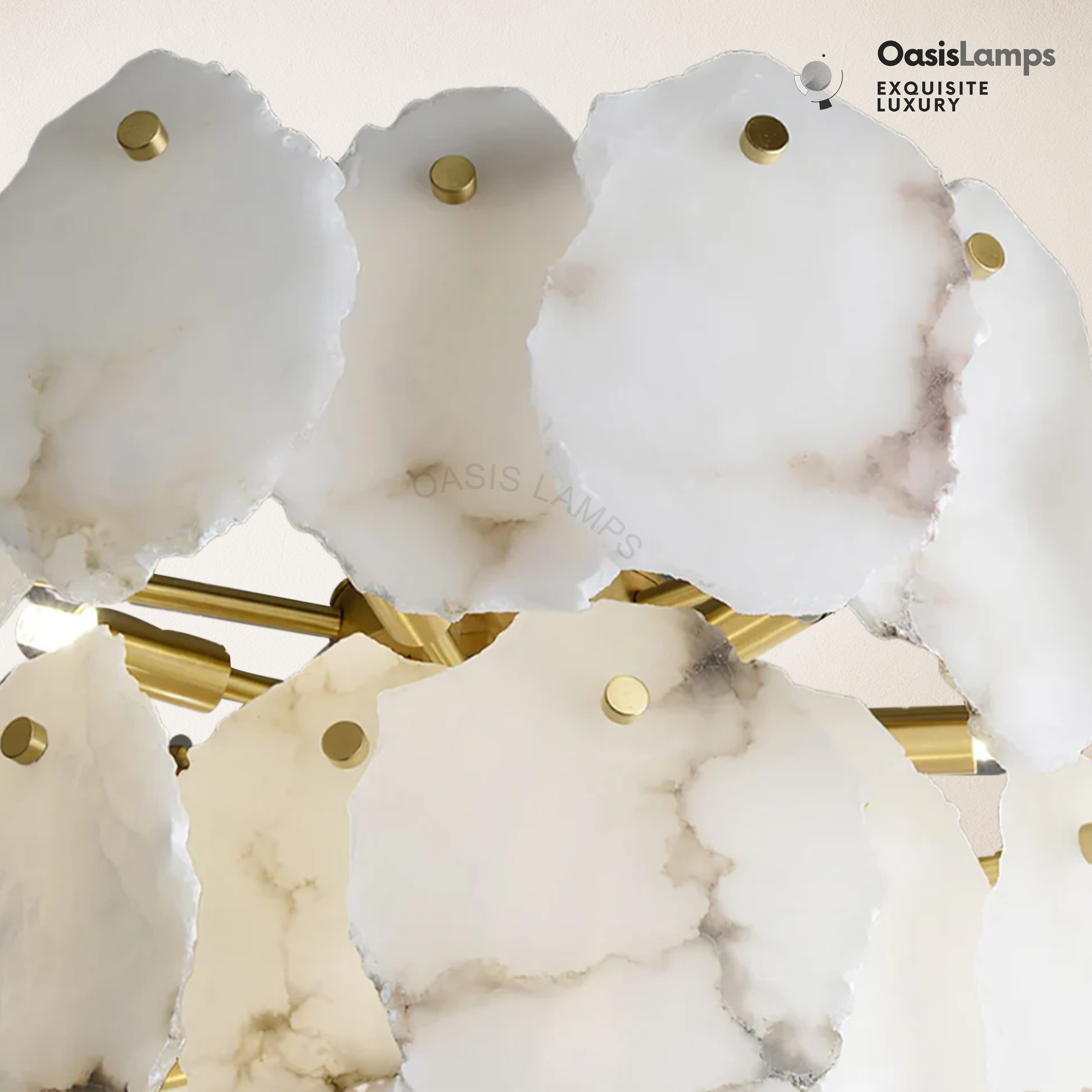 Moira Luxury Alabaster Brass Chandelier