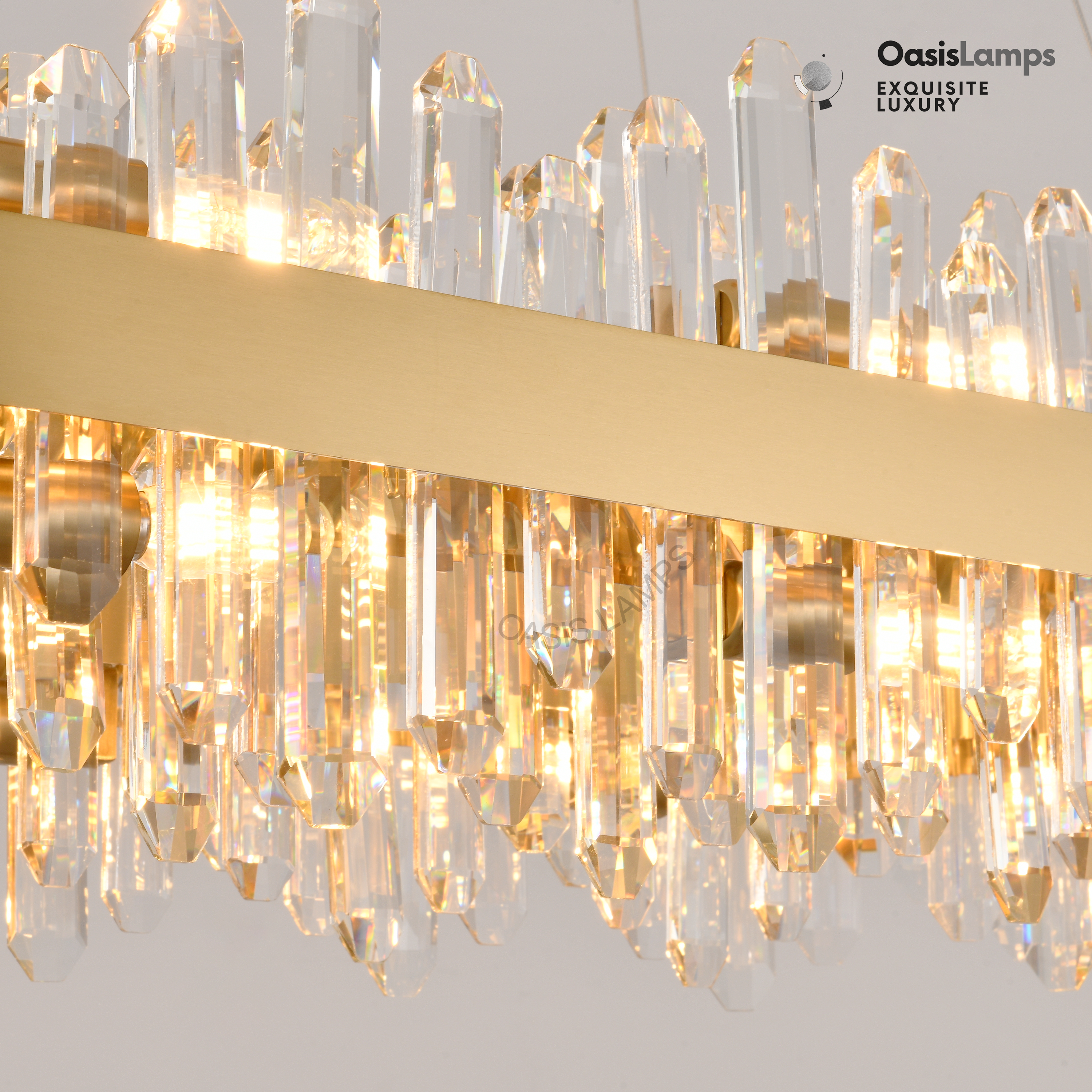 Stellara Crystal Strip Oval Halo Chandelier 36" 52"