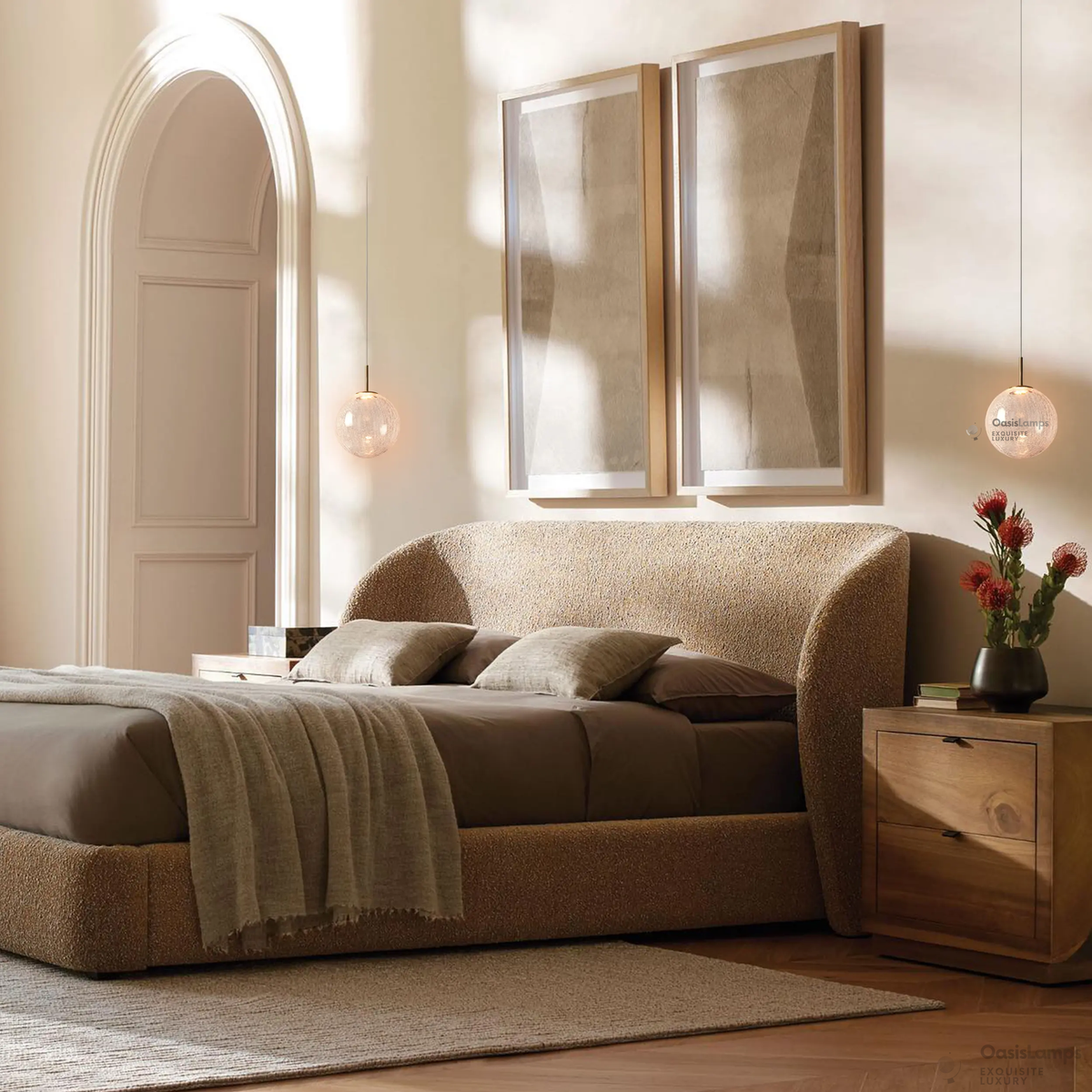 Casen Ablown Crackle Glass Globe Pendant 10''D