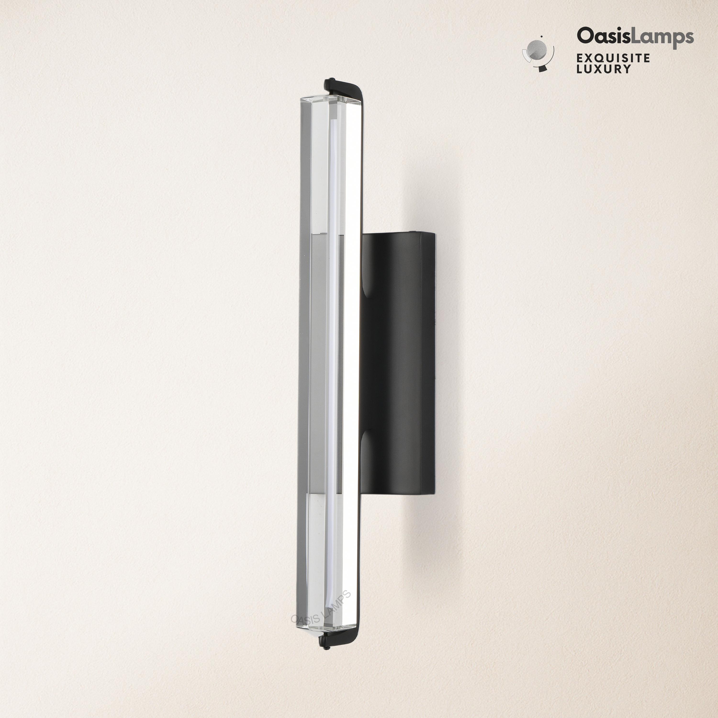 Clara Glow Crystal Wall Sconce 19"#color_black,style_single crystal