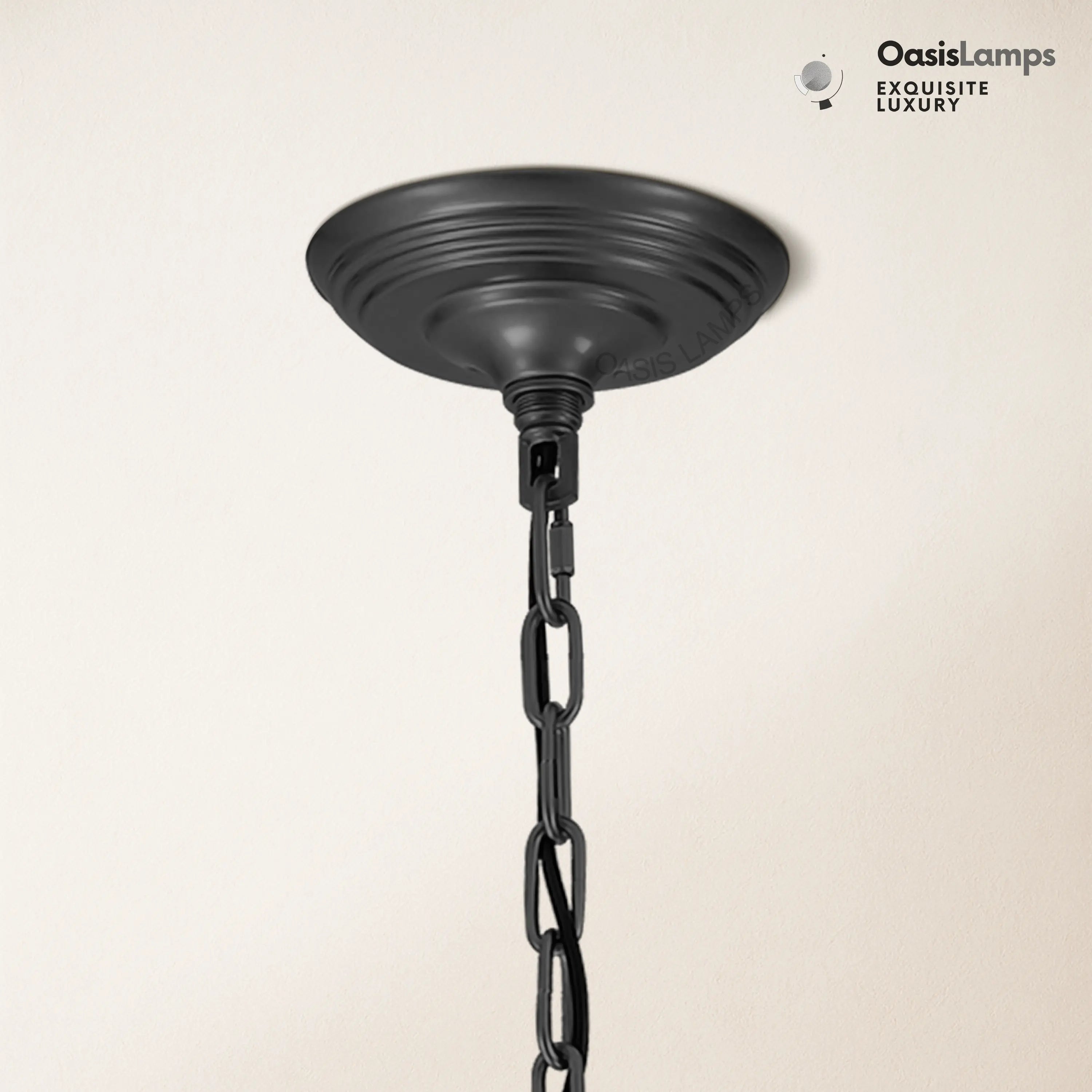 Wagon Wheel Candle Round Chandelier 64"#Color_Black