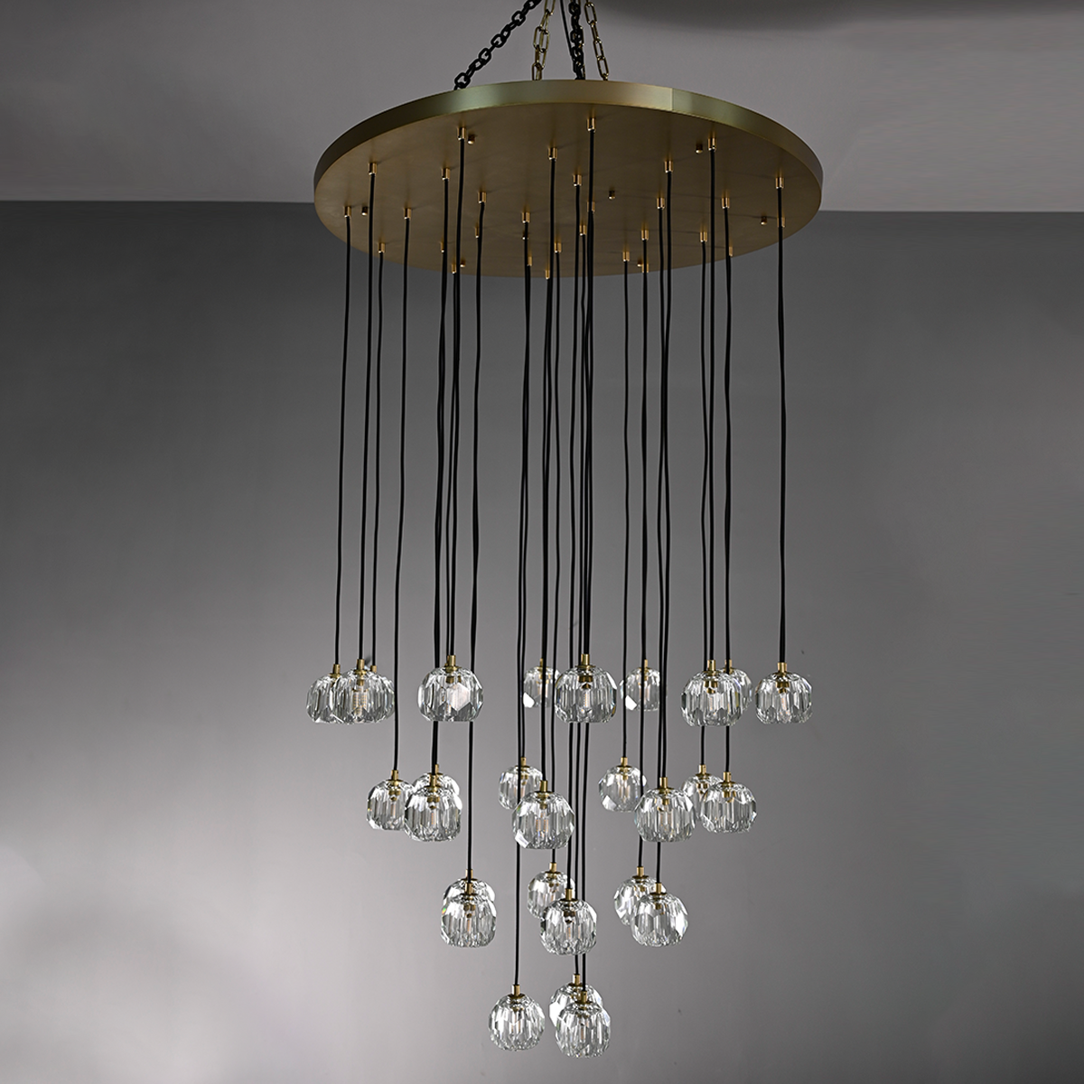 Belle Round Cluster Chandelier Clear / Smoky 14" 19" 24" 30" 40"