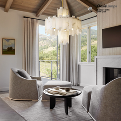 Janina Regina White Alabaster Flake Chandelier