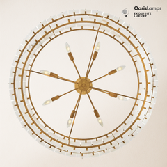 Rancho Alabaster 2-Tier Round Chandelier (34.25"D )