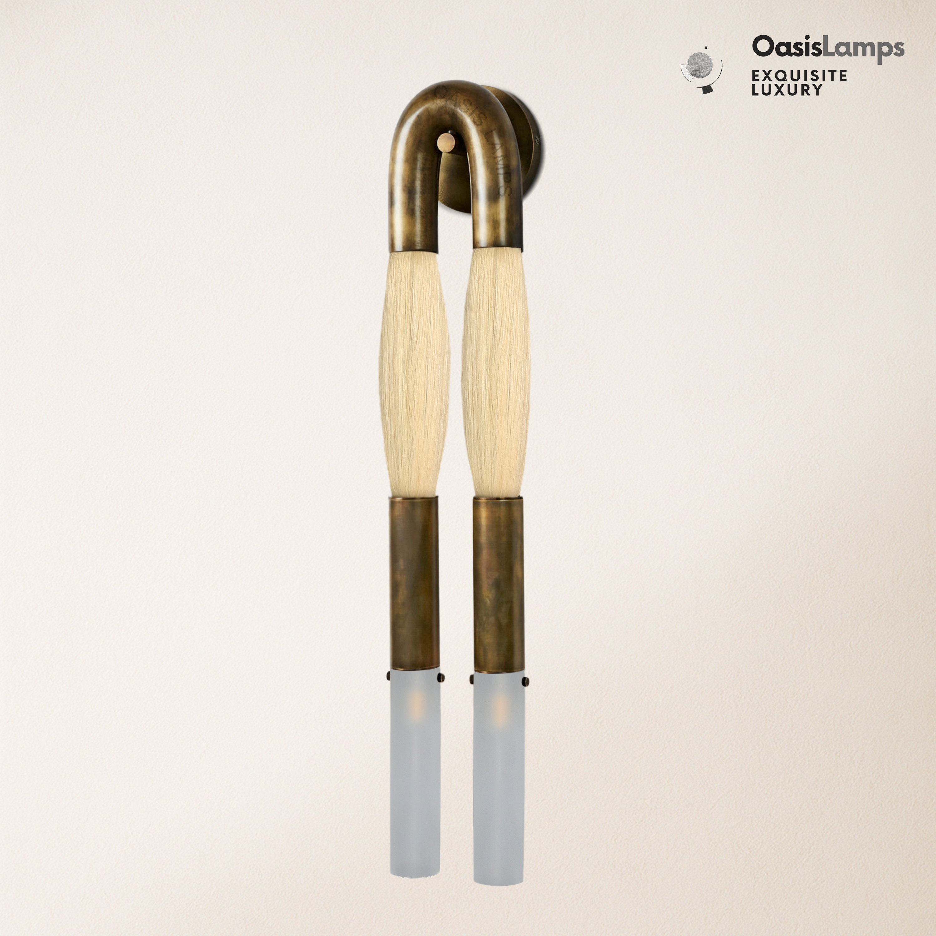 Horsehair Solid Brass Wall Sconce 30''H