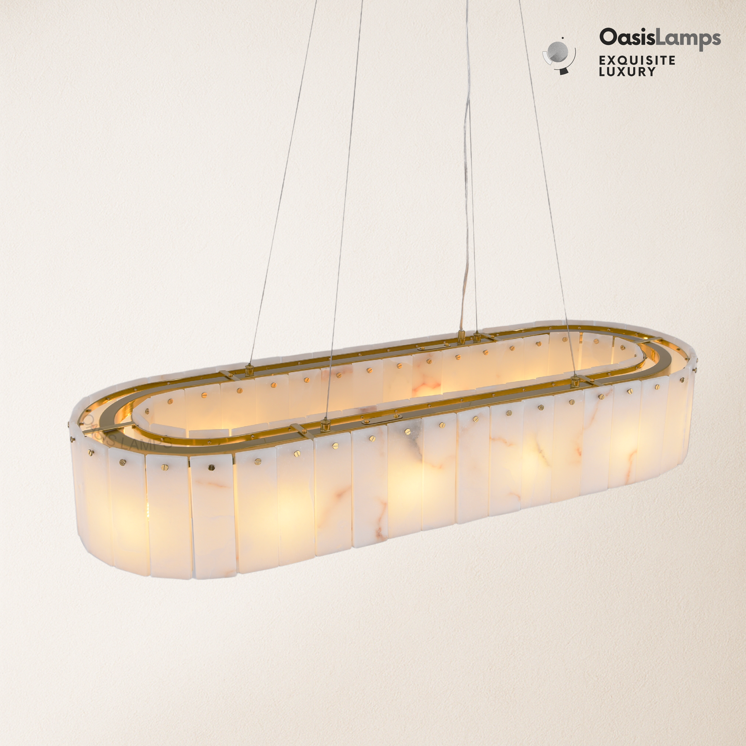 Sawyer Alabaster Rectangle Chandelier 40" 54"L#Color_Brass,size_40"