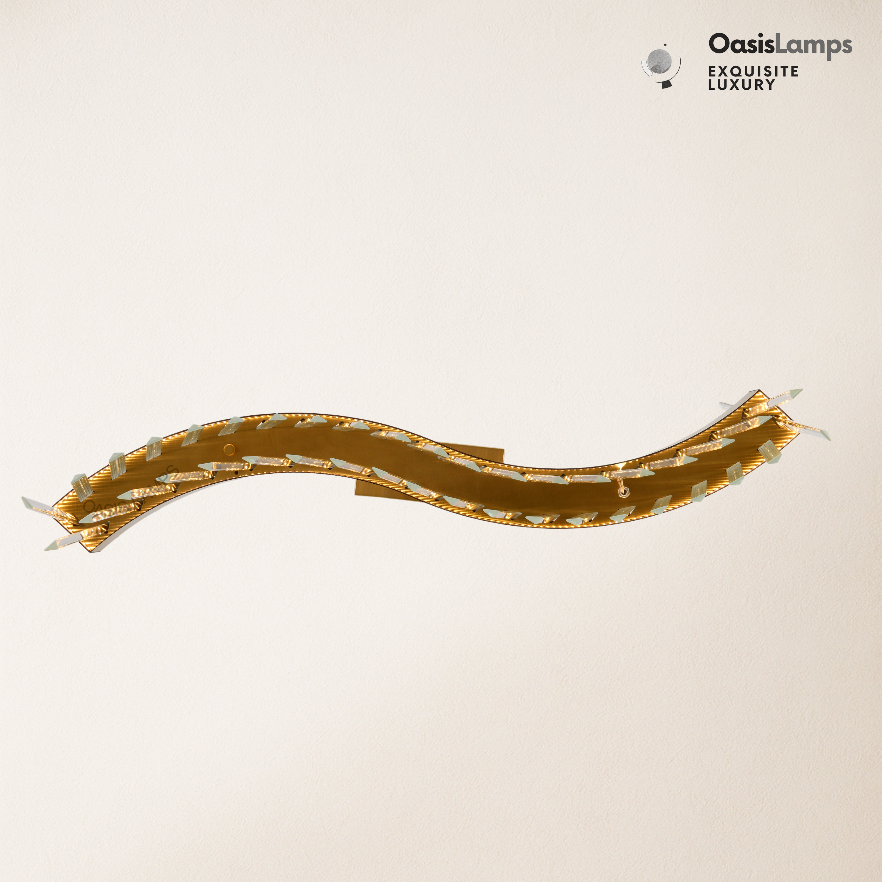 Vetro Prism Crystal Rectangular Chandelier 40" 47"L#Color_Brass,size_47"L