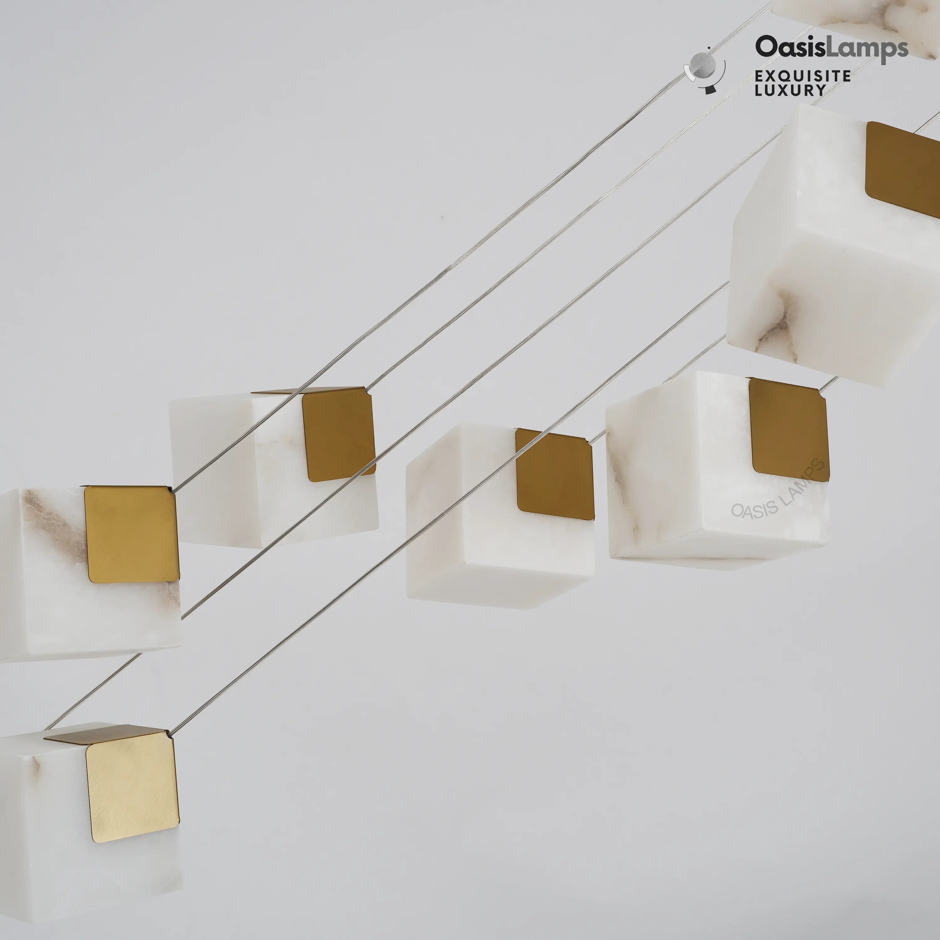 Dave Alabaster High Ceiling Staircase Chandelier 20'' 24''D