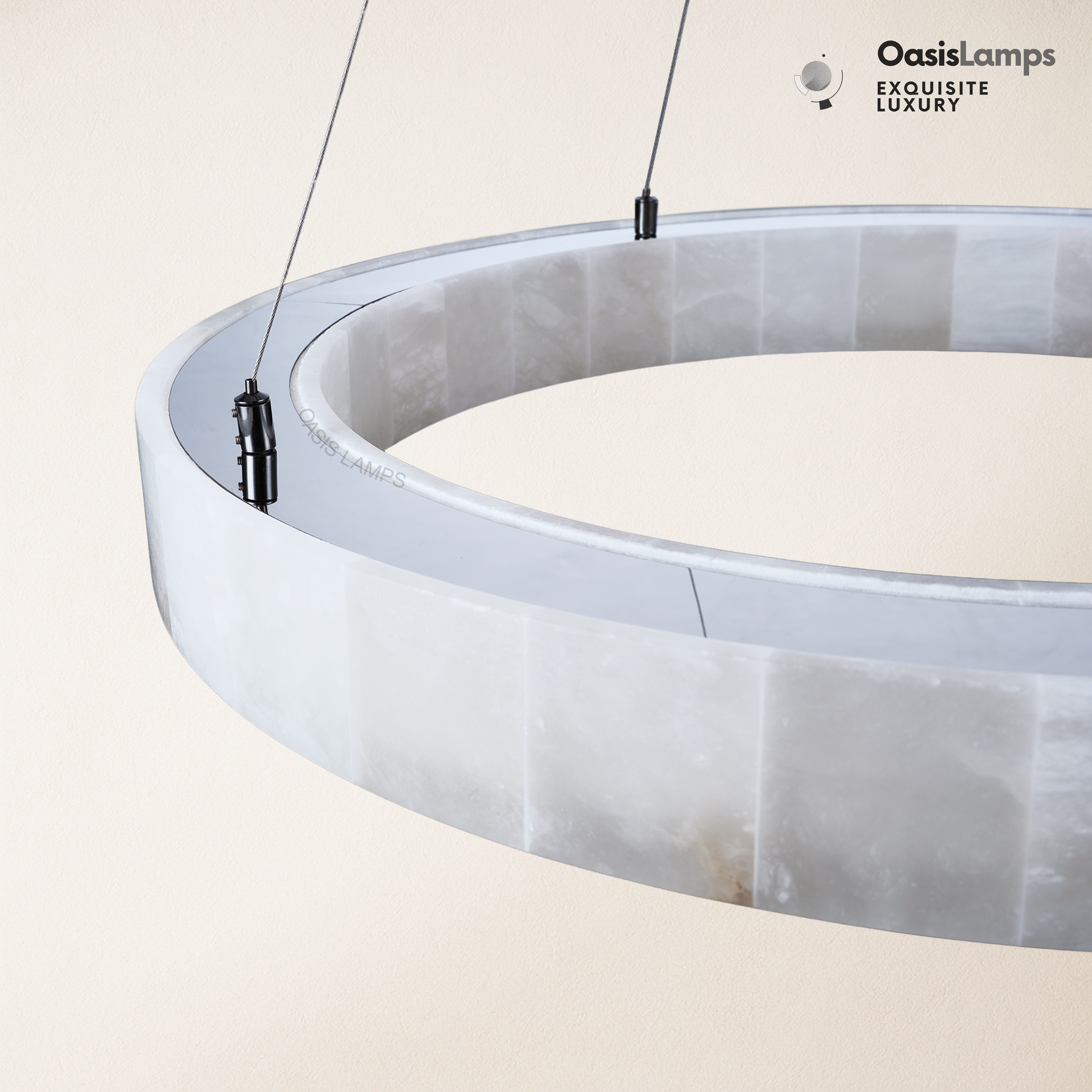 Soluna Alabaster Halo Chandelier 30"DSoluna Alabaster Halo Chandelier 30"D#color_white
