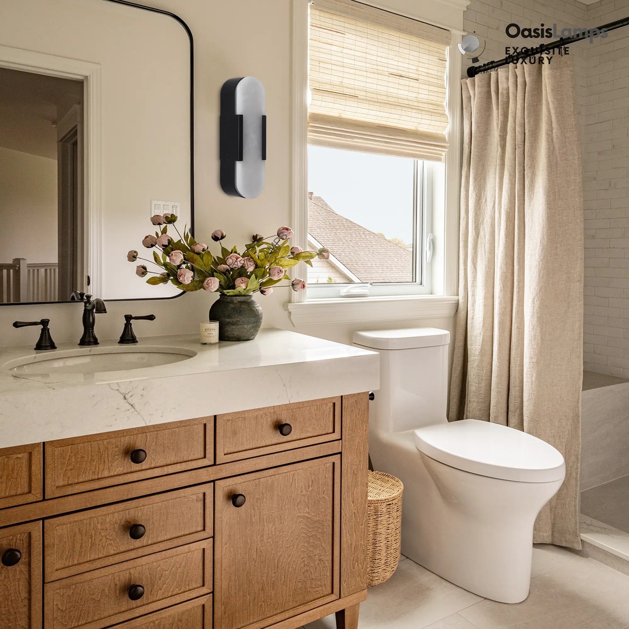 OpalEdge Alabaster Wall Sconces 13.8" 20"H#Color_black