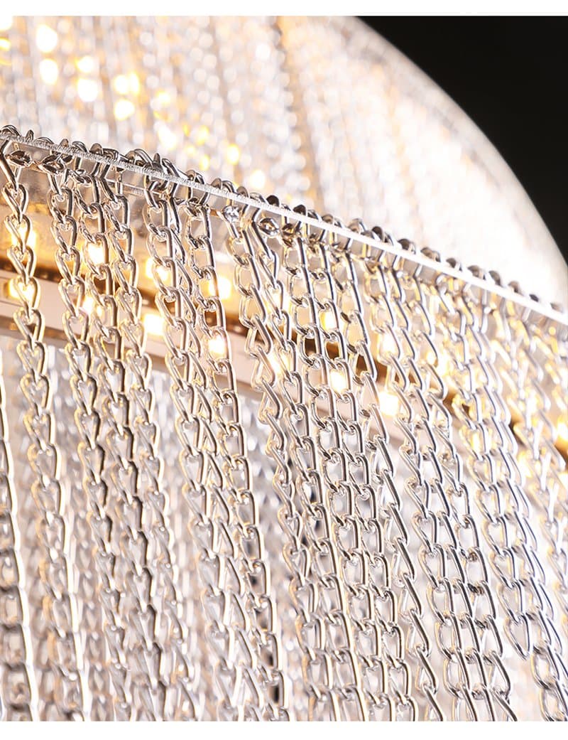 Alisa Luxury Aluminum Chain Tassel Ring Multilayer Chandelier 47'' 59'' 67''H