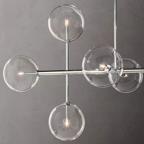 Globe Glass Modern Linear Chandelier 72"W