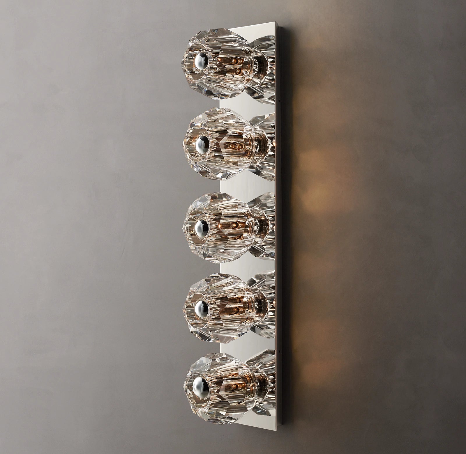 Belle Crystal Glass Grand Linear Wall Sconce Clear