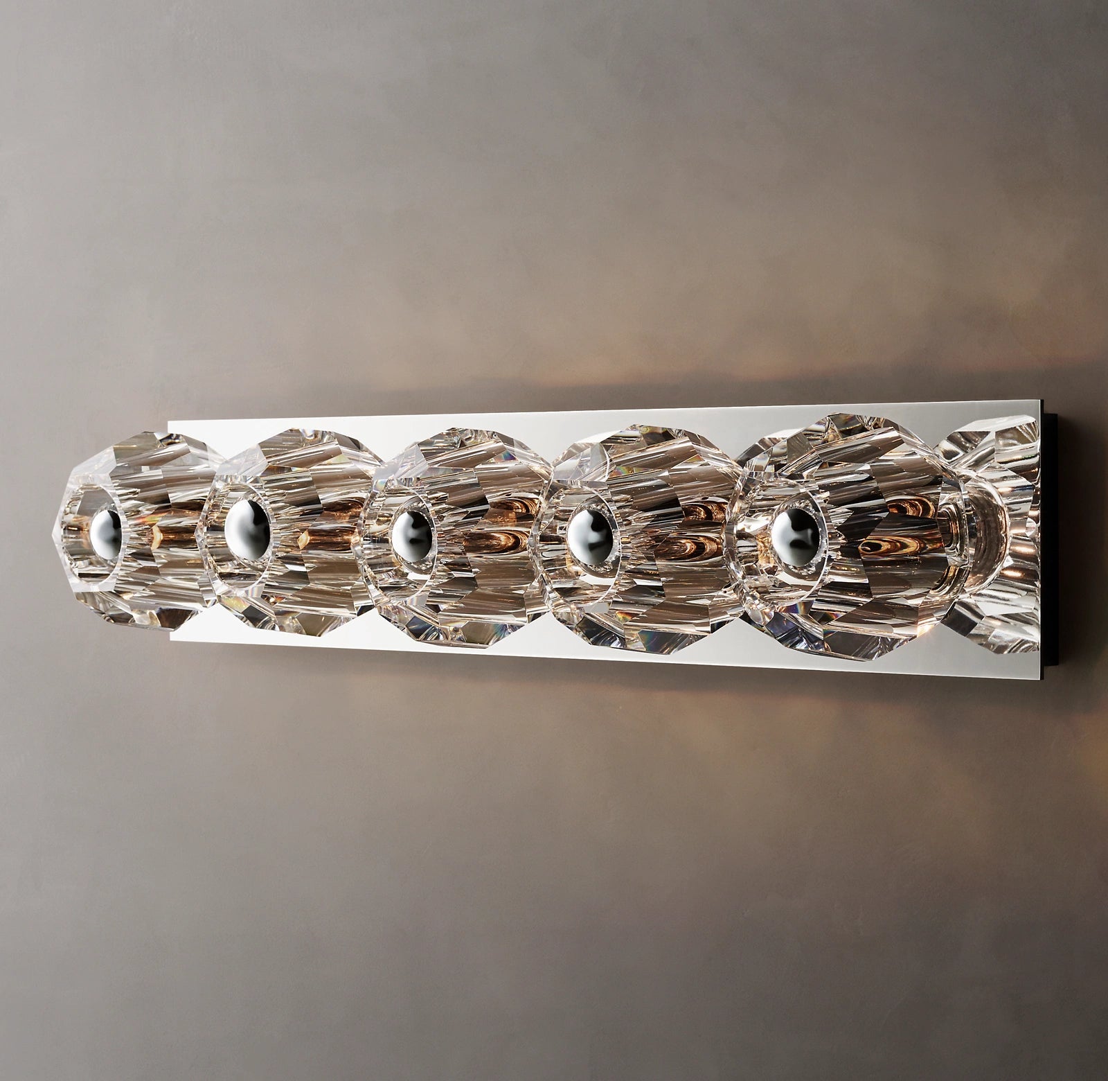 Belle Crystal Glass Grand Linear Wall Sconce Clear