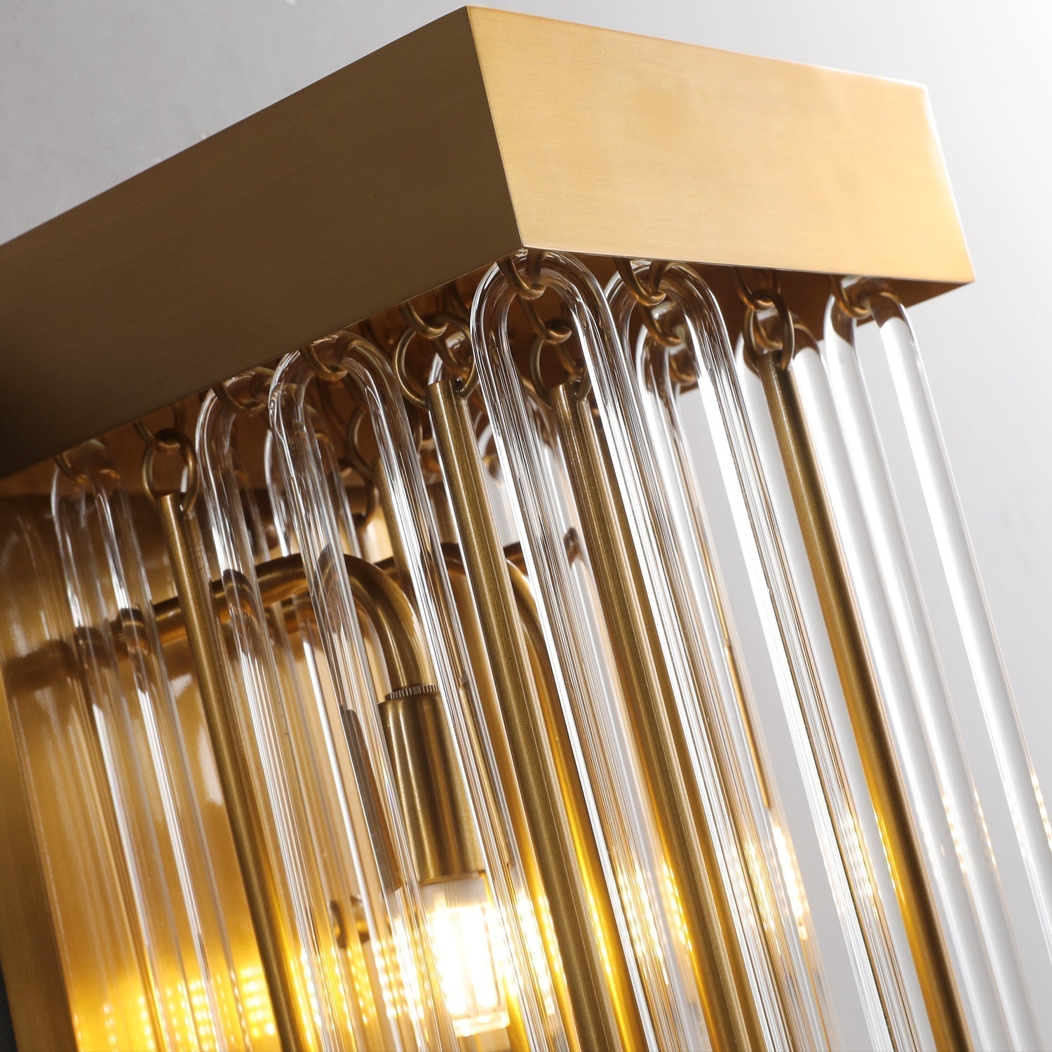 Cascade Crystal And Metal Rods Wall Sconce