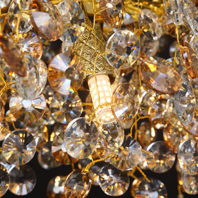 Circe Crystal Linear Gold Branch Chandelier, Luxury Chandelier Living Room