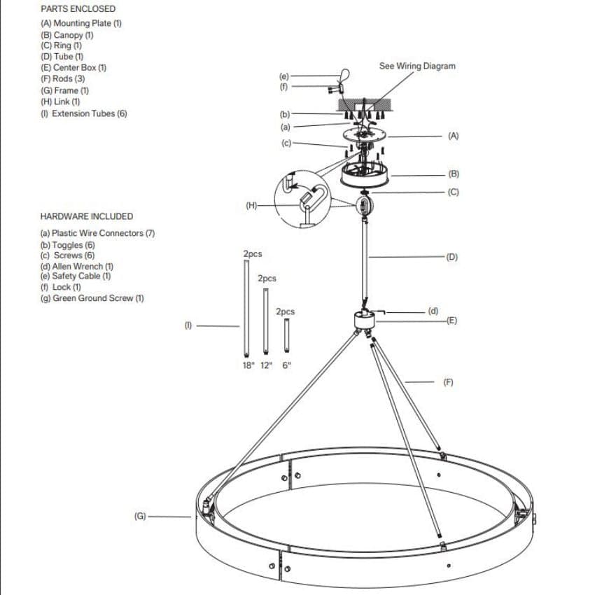 Vouvry Round Chandelier 60"