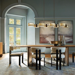 Daphne Linear Linen Chandelier