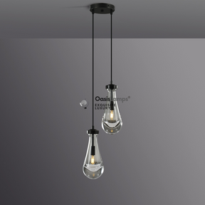 Raindrop Round Chandelier 2 LIGHTS D 5"