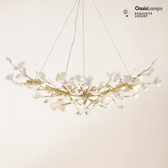 Twilight Branches Ceramic Glow Rectangular Chandelier 55"L