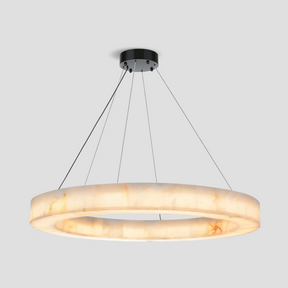 Natural Marble Halo Round Ring Chandelier