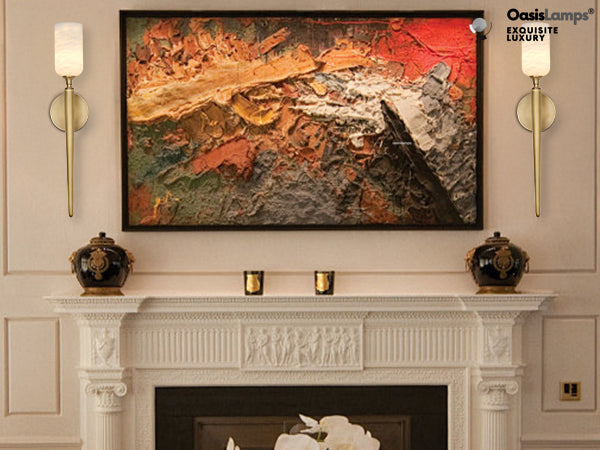 Axis Alabaster 1 Light Wall Sconce 21.6"H#color_brass