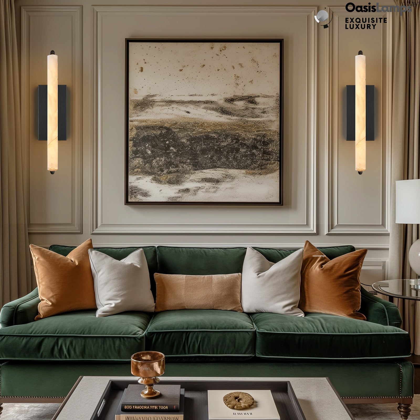 Clara Glow Alabaster Wall Sconce 19"#color_black,style_single