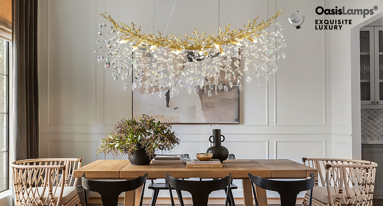 Frostleaf Cascade Tree Branch Linear Chandelier for All Rooms 55" 72"#Color_brass,Size_L-55inches
