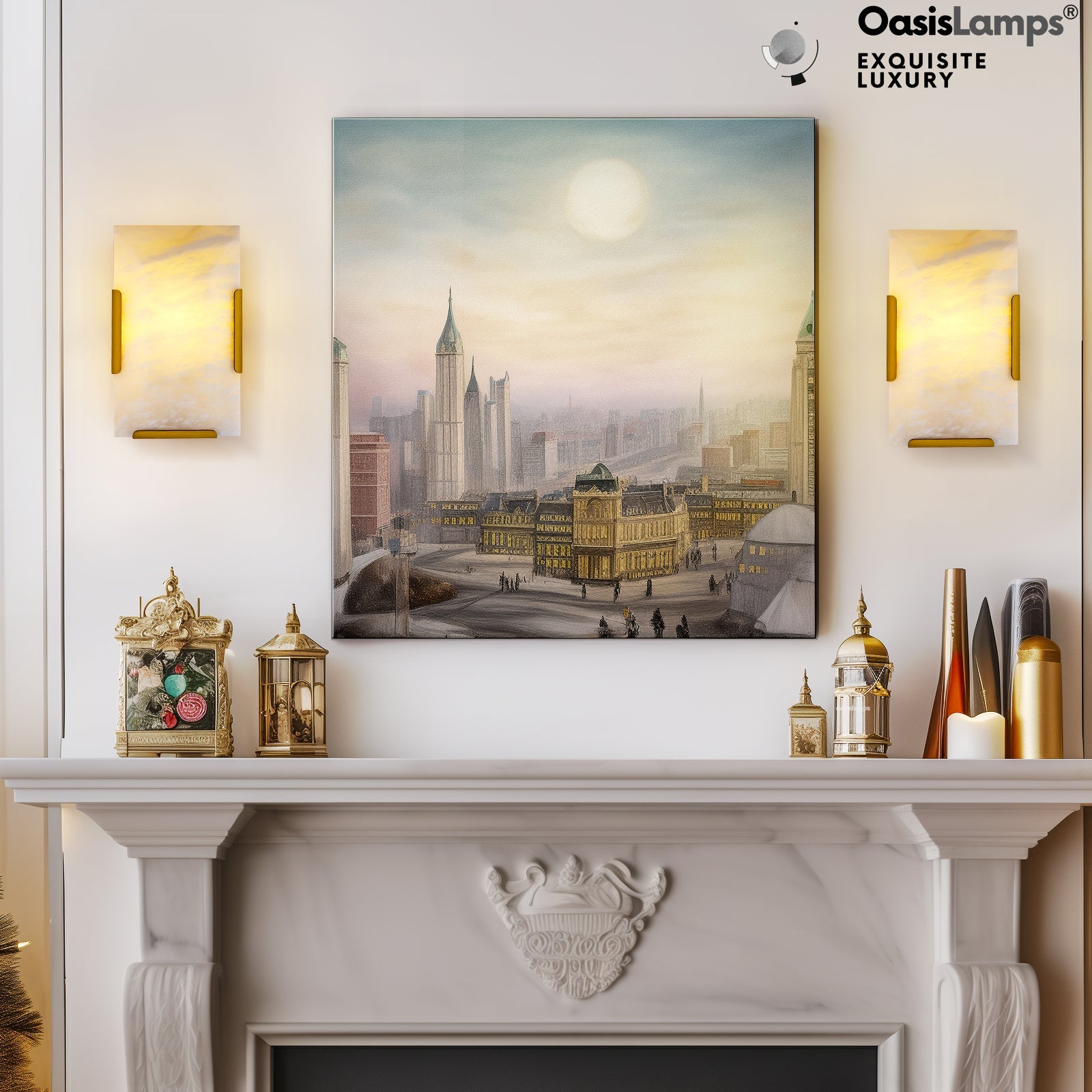 Maris Alabaster Wall Sconce 9.8"H#color_brass