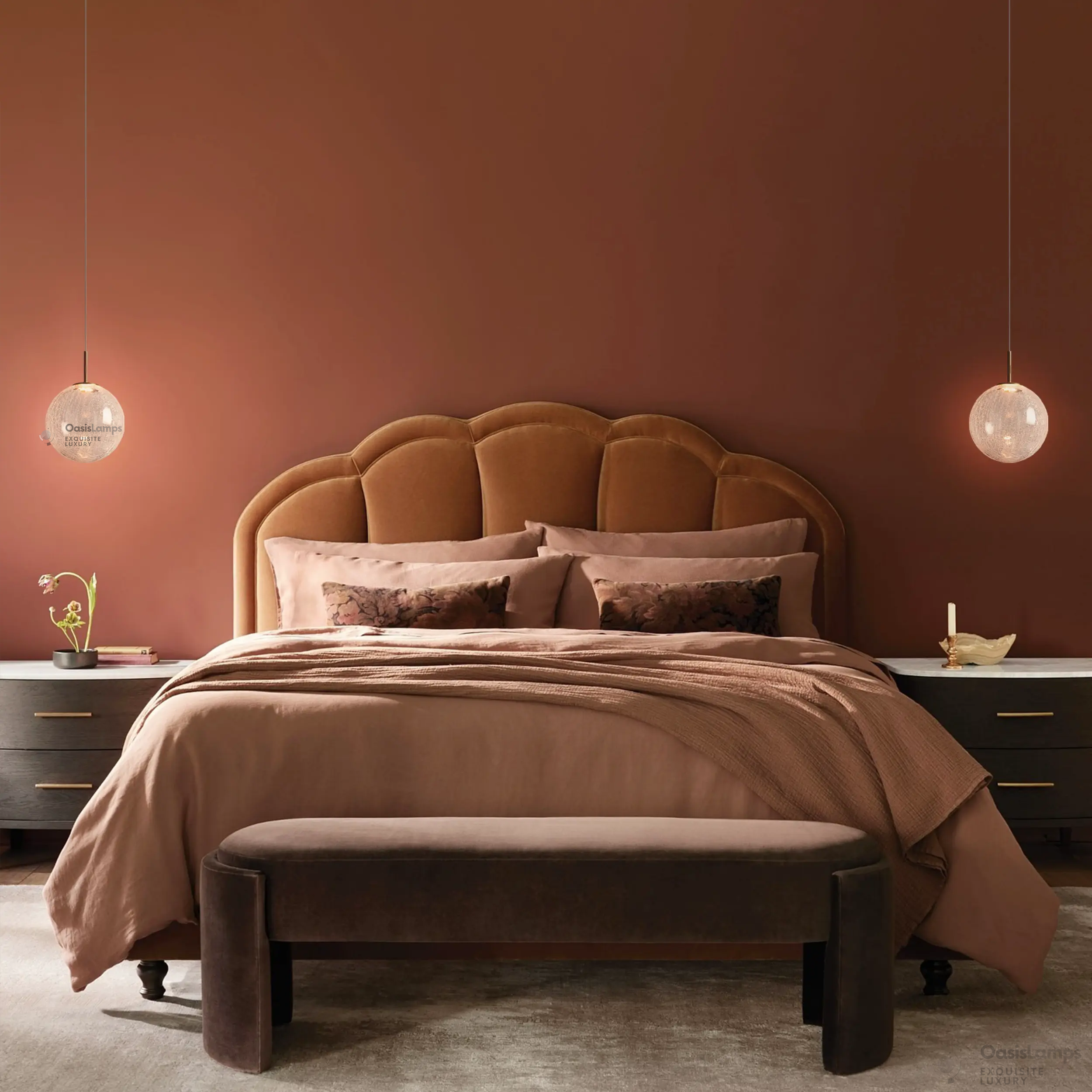 Casen Ablown Crackle Glass Globe Pendant 10''D