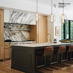 Auroba Alabaster Tube Glass Globe Pendant