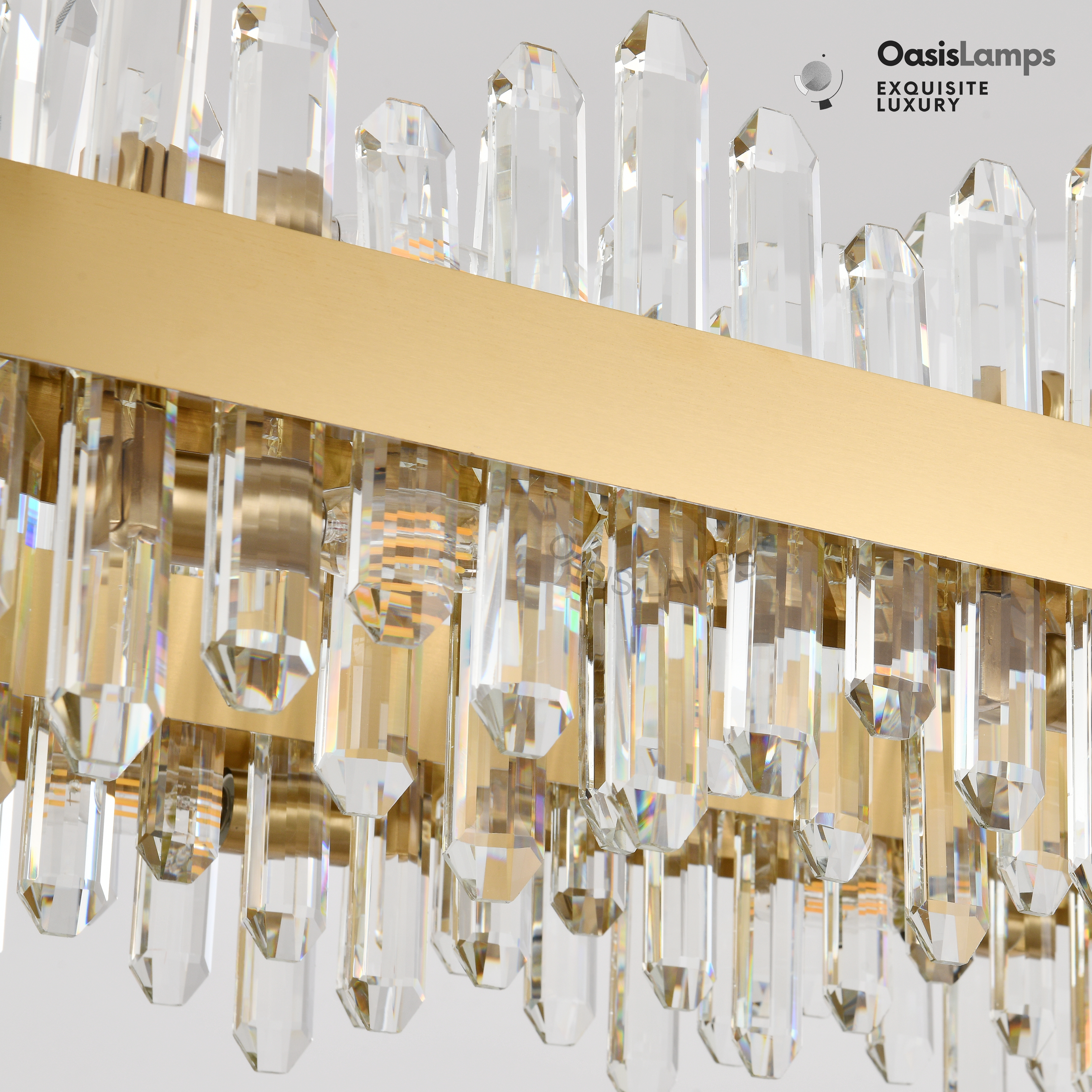 Stellara Crystal Strip Oval Halo Chandelier 36" 52"