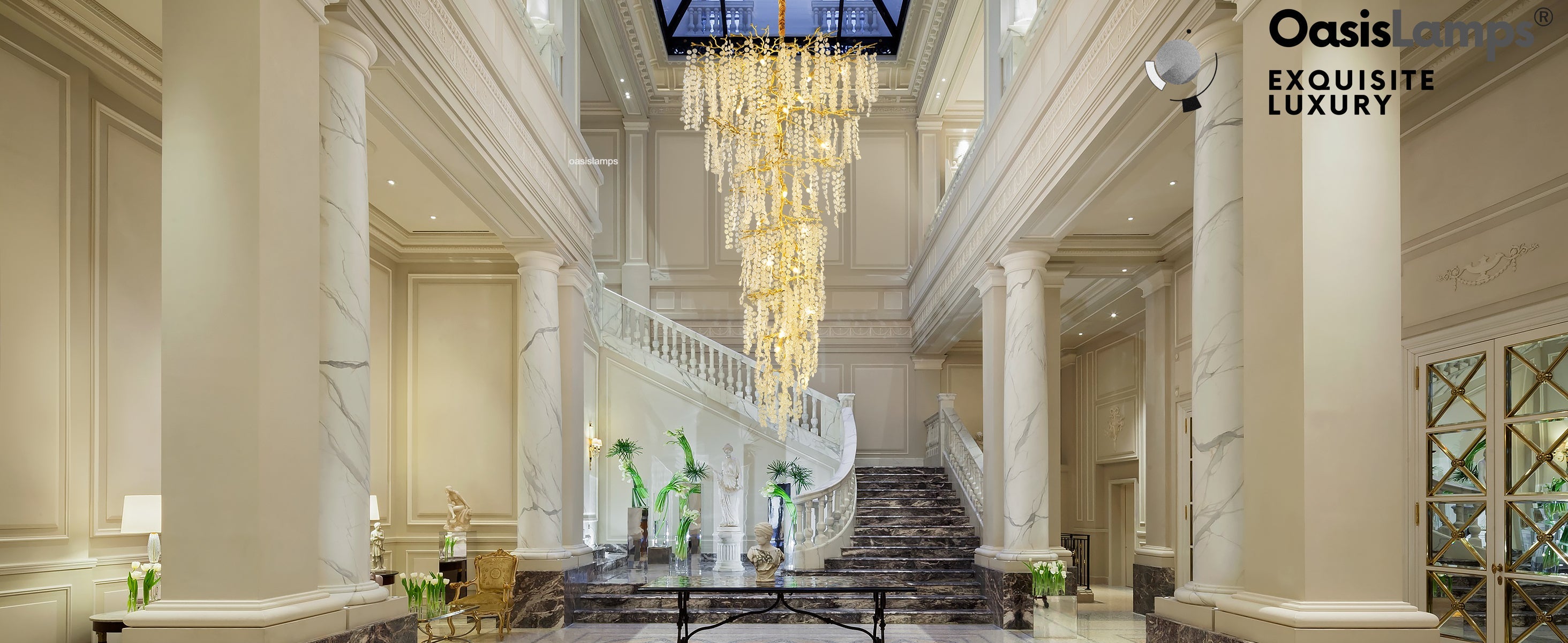 Shiro Noda Crystal Tree Branch Chandelier 95"