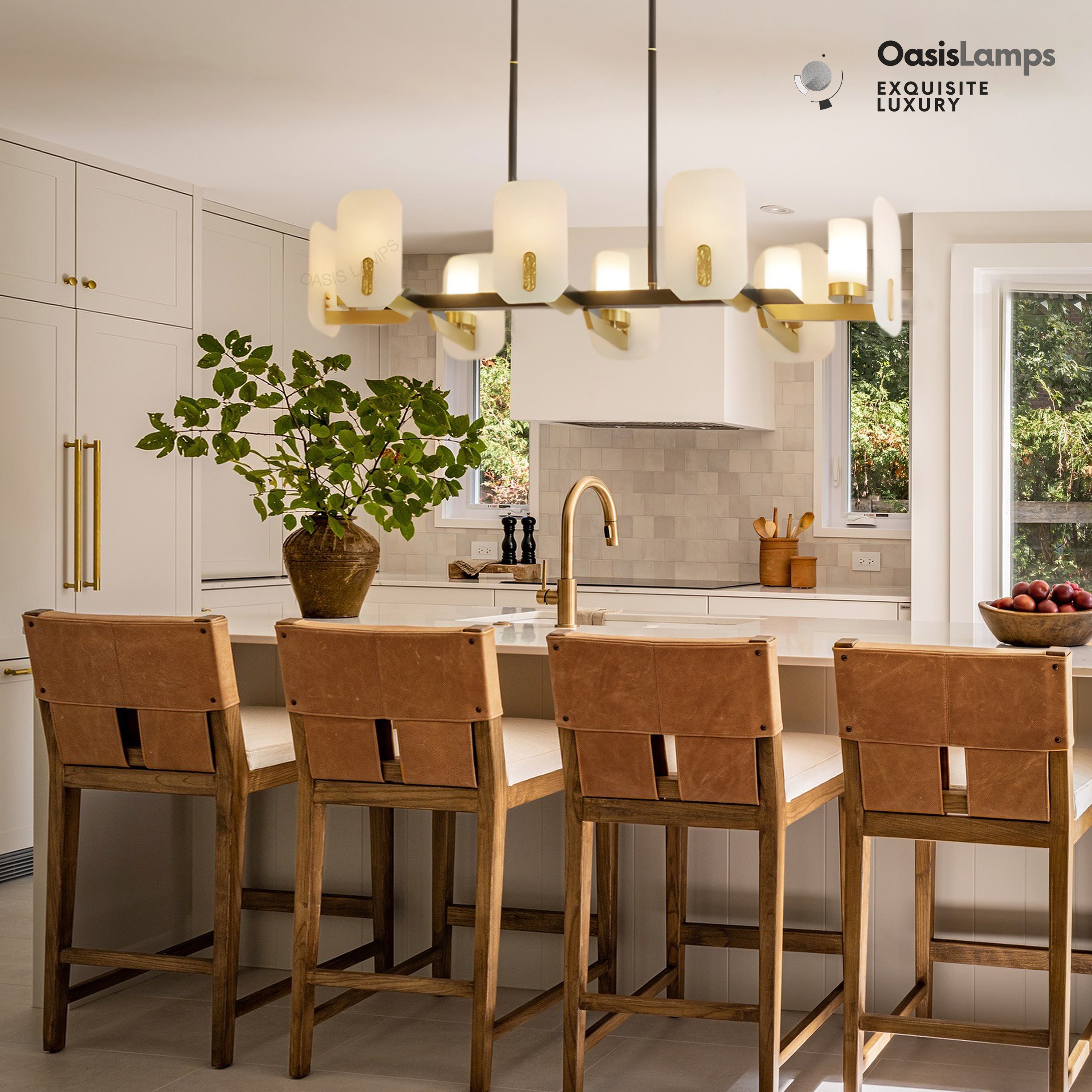 Janina Alabaster Flake Round chandelier#Size_8-Lights 40"L