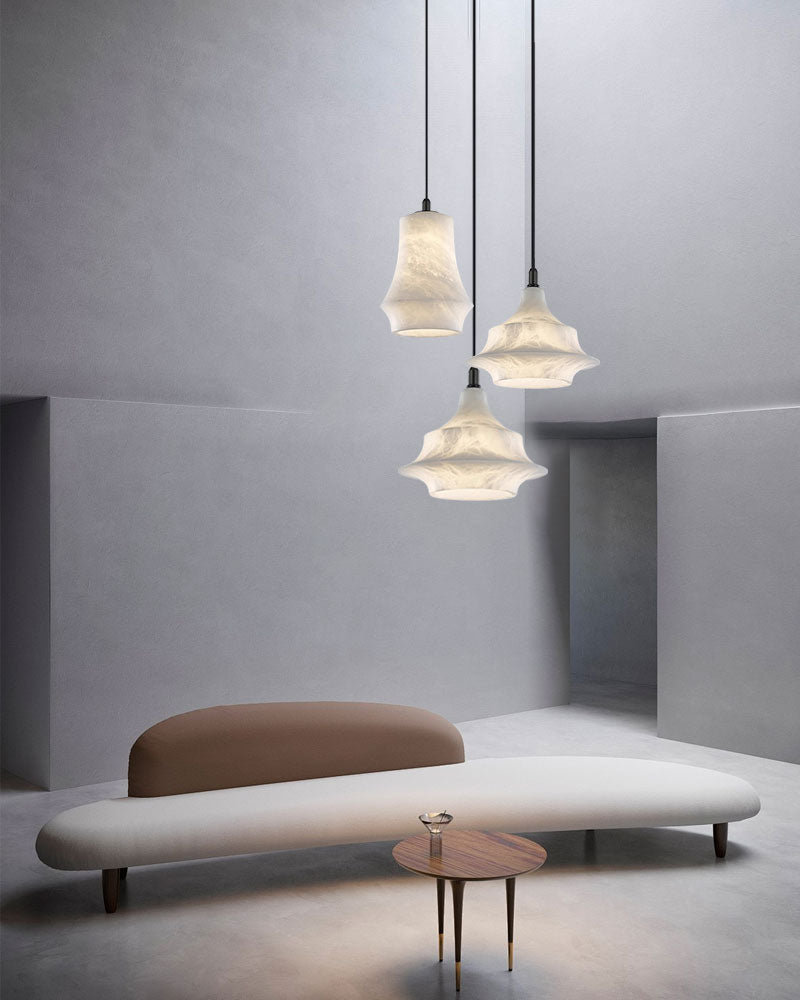 Bloom Alabaster CascadeBell Pendant1-light White Alabaster Ceiling Pendant Lamp for dining room, living room, bedroom