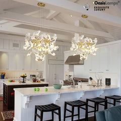 Twilight Branches Ceramic Glow Round Chandelier 23.6"D