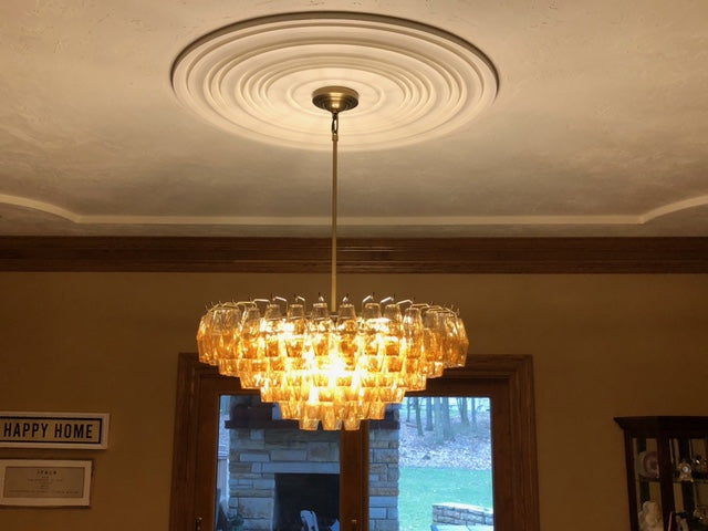 Chara Clear Glass Tiered Round Chandelier 37"