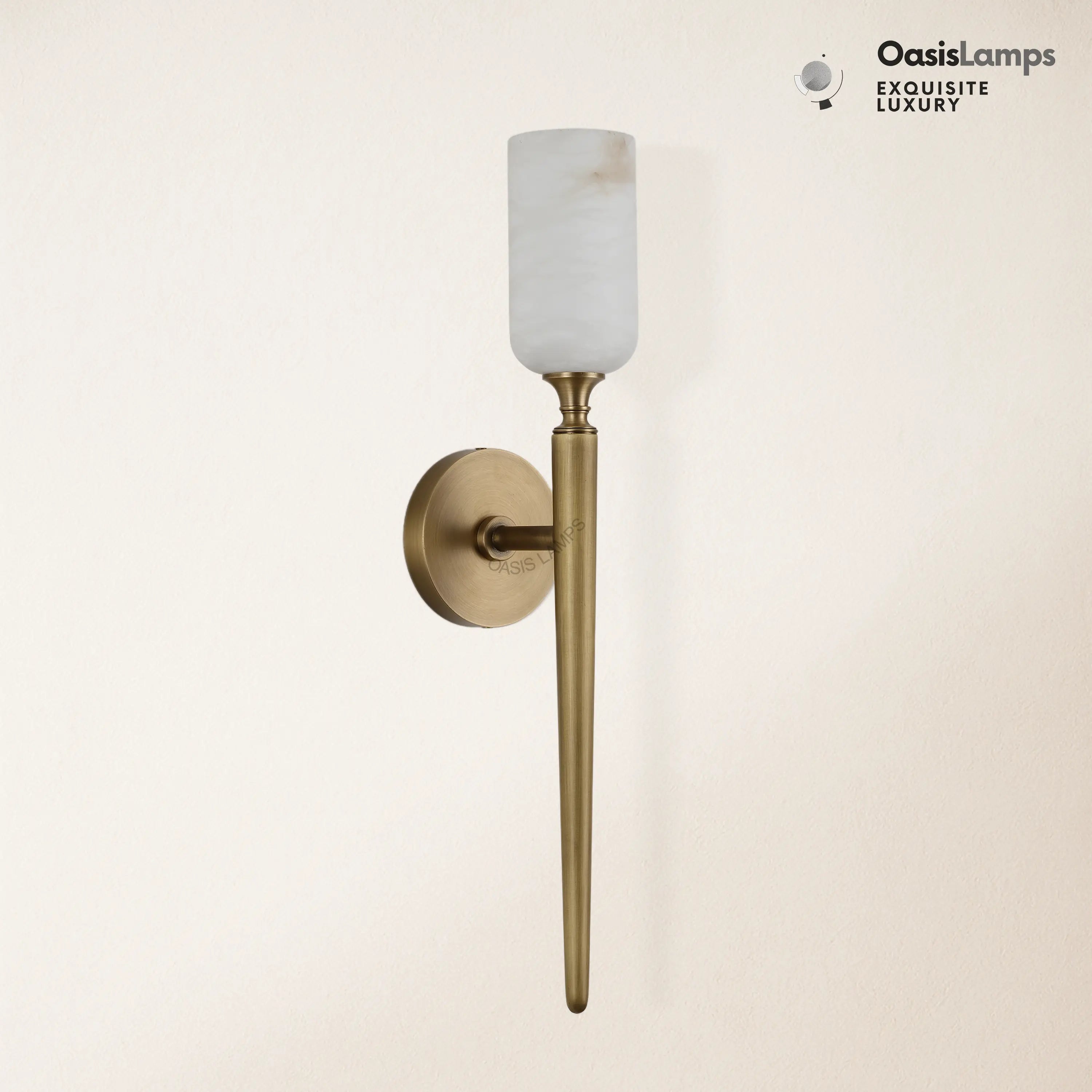 Axis Alabaster 1 Light Wall Sconce 21.6"H#color_brass