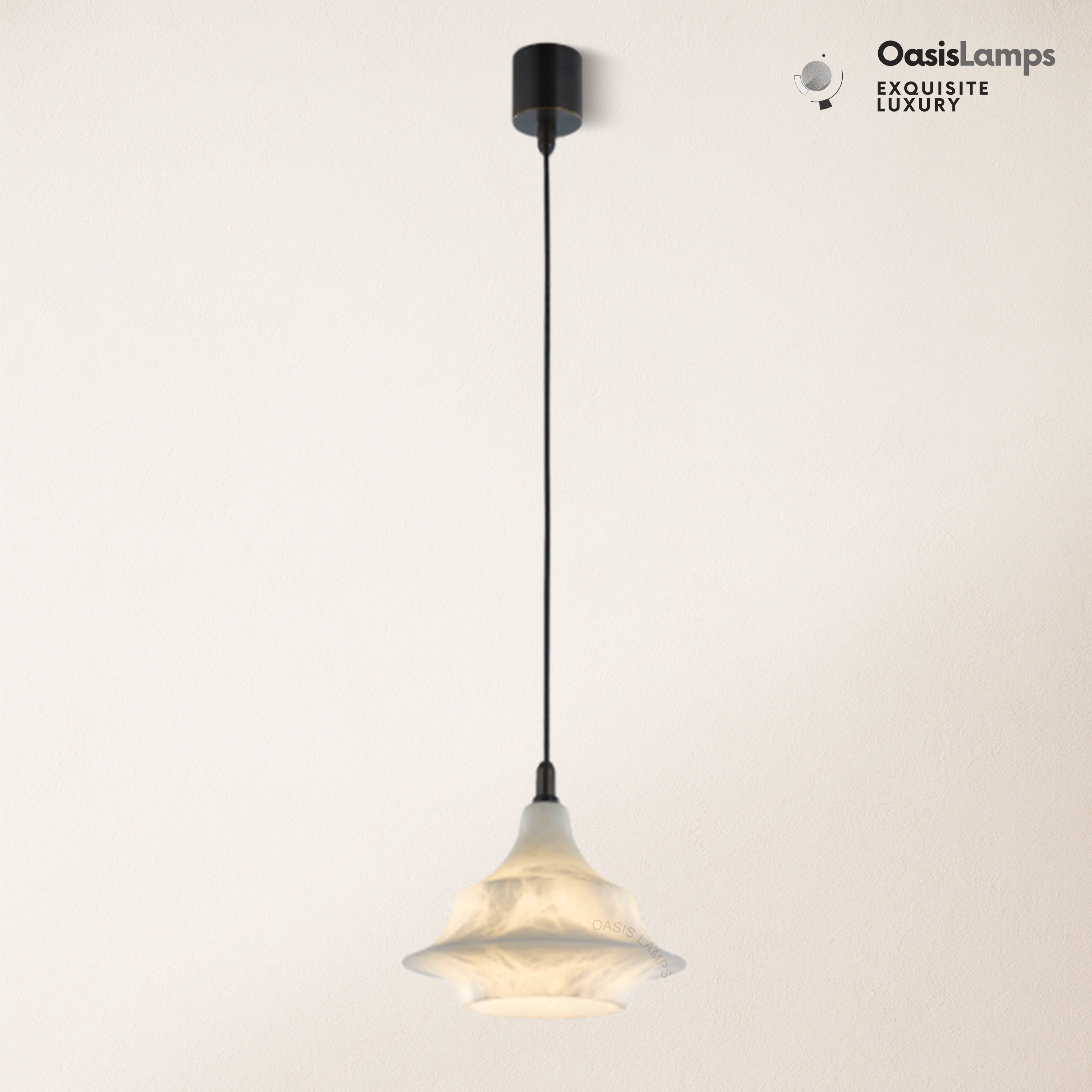 Bloom Alabaster Gleam Pendant 7''D