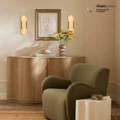 OpalEdge Alabaster Wall Sconces 13.8" 20"H#Color_Brass